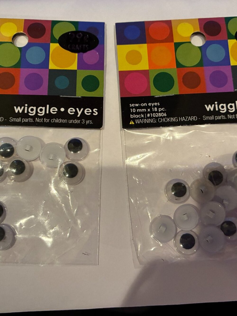 Wiggy eyes NEW 10 MM 2 packages 18 each